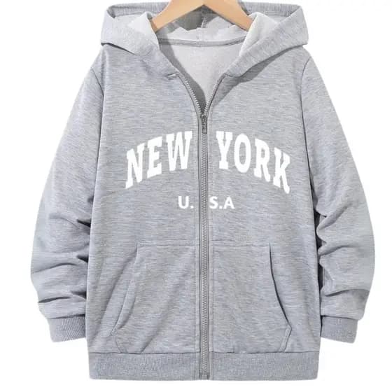 Blusa de Moletom Sem Ziper Feminino New York U.S.A Estilo Urbano Conforto e Estilo Premium