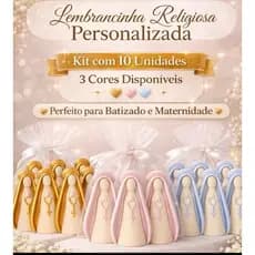 Kit com 10 mini Nossa Senhora | santinha com Nome do Bebê | Lembrancinha para Batizado, Maternidade casamento, chá Bebê
