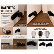 Trava de Porta com Adesivo Dupla Face - Instalação Sem Furos, Fixação Forte, Design Discreto
