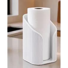 Porta Papel Toalhas Japandi Canelado Moderno Organizador de Cozinha 18cm