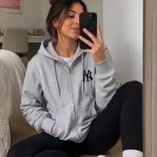Blusa Moletom com Zíper Casaco New York Grosso Forrado Quentinho Inverno Algodão Flanelado Quente Confortável Premiun
