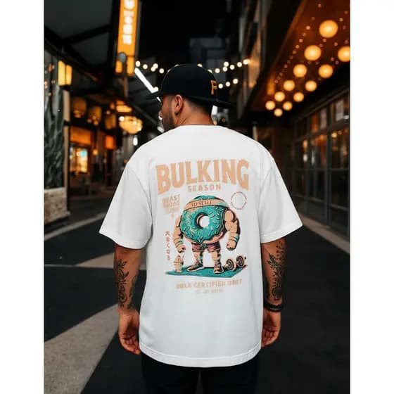 Camisa Camiseta Oversized Larga Bulking Treino Pesado Streetwear Academia Id082