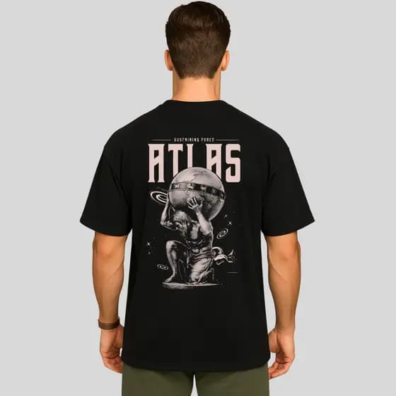 Camisa Camiseta Oversized Streetwear Treino Pesado Atlas Academia 100% Algodão Id149