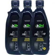 Pneu Pretinho Alto Brilho Kit 3 Unidades KN Automotivos