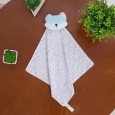 Naninha para bebê raposinha antialérgica com porta chupeta