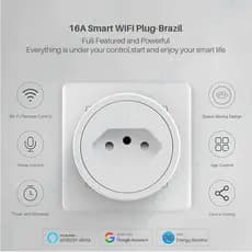 Tomada inteligente 16A  monitor de energia controle de voz para o google e alexa