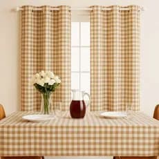 Cortina Para Decoração Sala Quarto e Cozinha 2 m X 1,40  Xadrez Piquenique