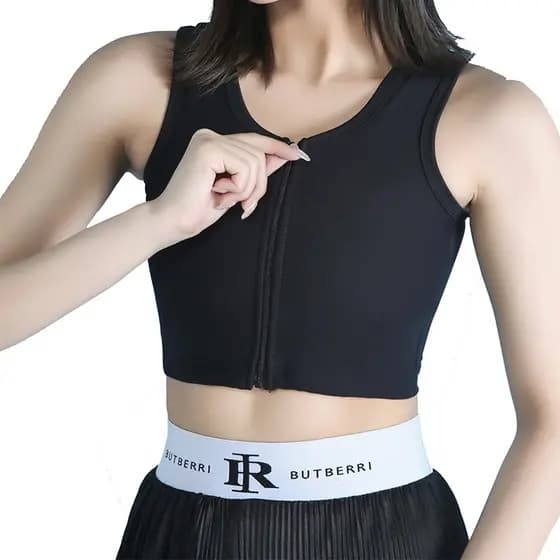 Encadernador De Peito Feminino Frontal Respirável Tomboy Plus Tamanho Meio Soutien Em Forma De Cosplay Seda De Gelo