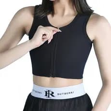 Encadernador De Peito Feminino Frontal Respirável Tomboy Plus Tamanho Meio Soutien Em Forma De Cosplay Seda De Gelo