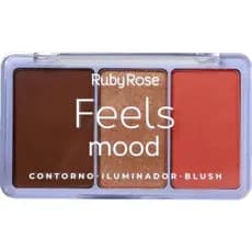 Paleta de Maquiagem Ruby Rose Feels Mood com Alta Pigmentação em 3 Cores