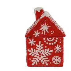 Decoração Natal Casinha Vermelho E Branco Porta Objeto 15cm Vermelho