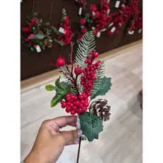 Galho Natalino Pick Berry Pinha Enfeite P Árvore Natal