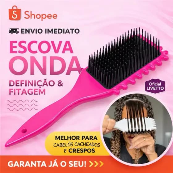Escova Onda Finalizadora Beauty Flash Finalização para Cabelos Cacheados e Crespos ÓTIMA FINALIZAÇÃOO