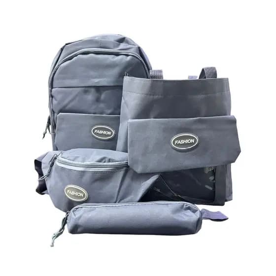 Kit 4 Peças Mochila FASHION POCHETE Bolsa Unissex Escolar Multiuso Jovem