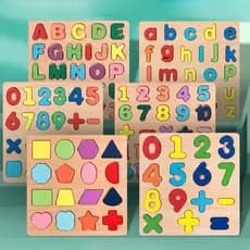 Alfabeto De Madeira Enigma Letras Números Educacionais Aprendizagem Presente Brinquedo
