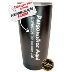 Copo Térmico Com Tampa Personalizado Cerveja Terere Cafe Camada Dupla Inox