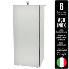 Lixeira Quadrada 4 Litros Inox Com Pintura Eletrostática