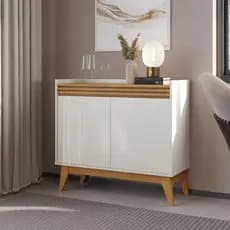 Buffet Aparador Ripado 2 Portas com Pés de MDF Astúrias 92cm