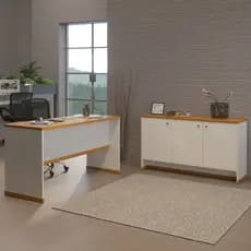 Conjunto Escritório Office Mesa e Buffet Berlin - ViaNossa