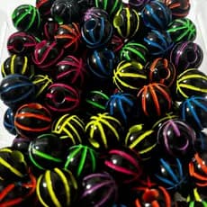 MIÇANGA BOLA DE BASQUETE PRETA COLORIDA PARA PESCA - 05 UNIDADES