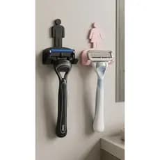 Suporte Porta Barbeador Gilete Parede Adesivo 3M Forte Sem Furadeira Banheiro