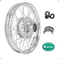 Roda Traseira Pop 100 Pop 110i 4mm Raiada Alinhada + Lonas Patim Freio + Rolamentos