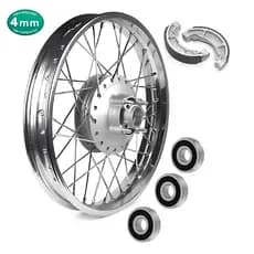 Roda Traseira Fan 125 2009 Á 2022 Raio 4mm Cromado Montada Alinhada Com 3 Rolamentos e Patim Freio