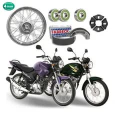 Roda Traseira Completa Cromada Montada Patim Bucha Rolamentos Ybr 125 / Factor 125