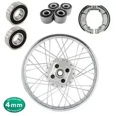 Roda Traseira Titan 125 2000/2004 Fan 125 2005/2008 Montada e Alinhada + Patim Freio/Rolamento/Bucha
