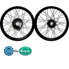 Par De Rodas Jante Pretas Titan 150 / 160 Fan 150 / 160 Start Cubo Disco Diamantado