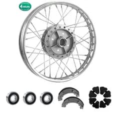 Roda Traseira Ybr 125 00/08 Factor 125 4mm Montada Alinhada C/Rolamentos/Lonas/Bucha