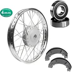 Roda Dianteira Titan 125 00/04 Fan 125 05/08 Cromado + Rolamentos + Lonas