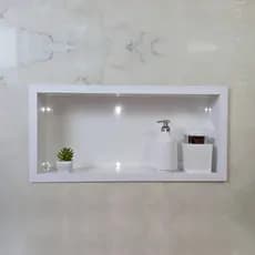 Nicho Porta Shampoo Porcelanato Para Banheiro 30x60x11 Branco Polido