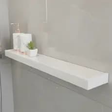 Prateleira Branca Polida De Porcelanato C/Kit de Fixação 80cm