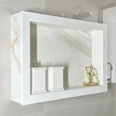 Nicho sobrepor porcelanato Calacata Gold banheiro box 36x47x10 C/ Kit de Instalação