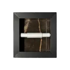 Porta Papel Cerâmica de Embutir 18x18cm Bordas de Alumínio San Lourenço