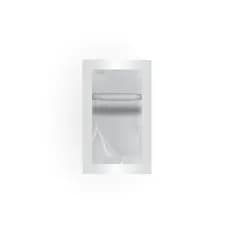 Porta papel higiênico duplo em cerâmica PR70262 polido com borda de alumínio embutido 18x30x11