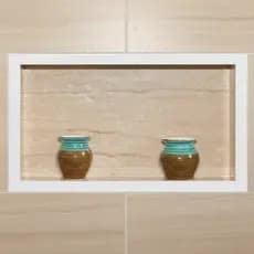 Nicho Banheiro Porcelanato/Cerâmica Travertino 30x50 borda de alumínio