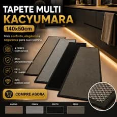 Passadeira de Cozinha Kacyumara Multi 50x140cm Tapete Gourmet Antiderrapante Lavável