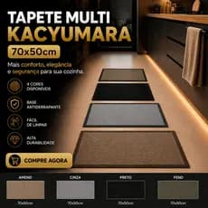 Tapete Kacyumara Multi 50x70cm Antiderrapante Cozinha Área Gourmet Lavável