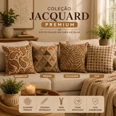 Capa Almofada Jacquard Arabesco Luxo Sofá Sala Decoração Premium Zíper Invisível