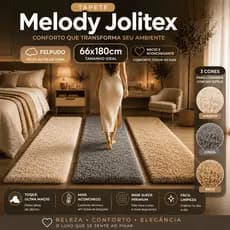 Tapete Passadeira Melody 66x180cm Felpudo Macio para Quarto Corredor Jolitex
