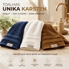 Toalha Rosto Karsten Unika Fio Penteado 100% Algodão Maciez Premium 500g/m²