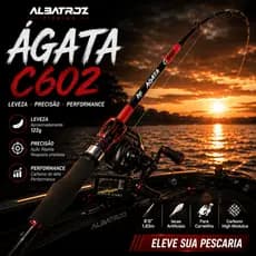 Vara Albatroz Ágata C602 1,80m Carretilha Leve Pesca Esportiva