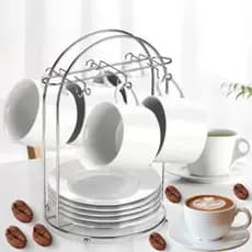 Suporte Porta Xícaras De Café Chá Mesa Armário Com 6 Ganchos Oferta