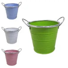 Vaso de Flor Colorido Color de Alumínio com Alça