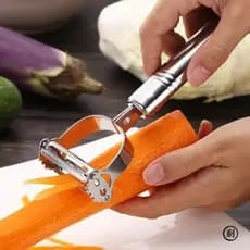 Descascador INOX Legumes Frutas Dupla Lâmina Móvel 2 Em 1/Descascador De Legumes Verduras Frutas