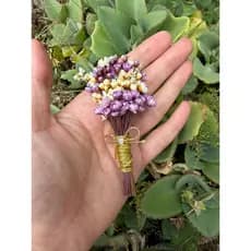 Lapelas para noivos e padrinhos com fio dourado Broche