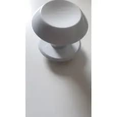 Puxador duplo redondo de madeira para porta de vidro branco