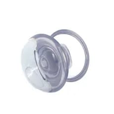 Puxador duplo redondo de resina para porta de vidro incolor grande
